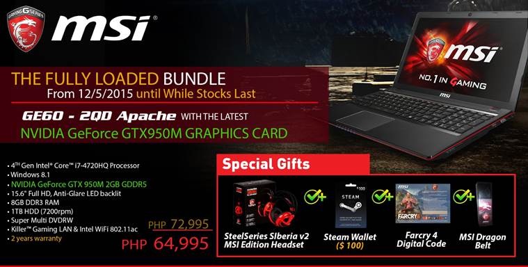 MSI GE60 Gets 12% Cut-Off w/ Starter Bundle Pack