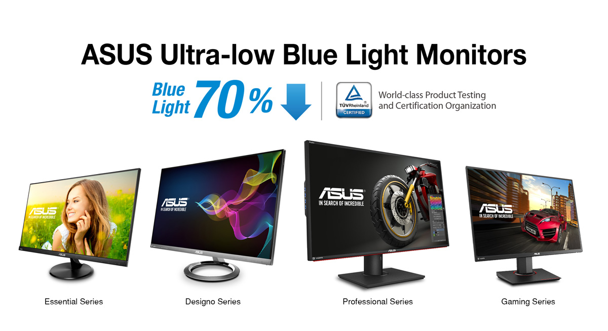 ASUS Ultra-Low Blue Light Monitors Receives TÜV Certifications