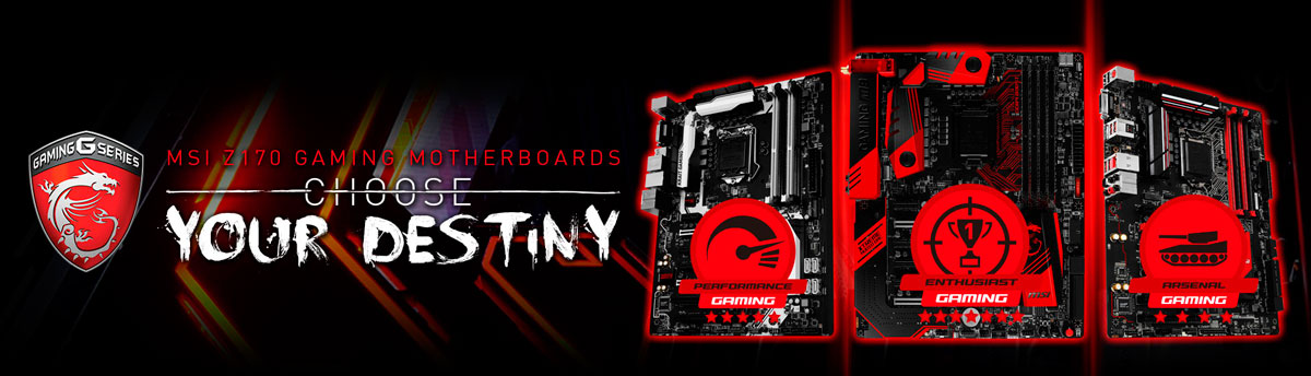 MSI debut its brand new suite of Z170 GAMING motherboards