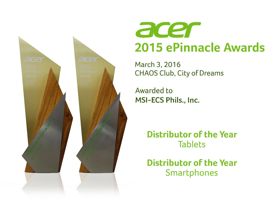 MSI-ECS Wins Big at Acer ePinnacle Awards 2015