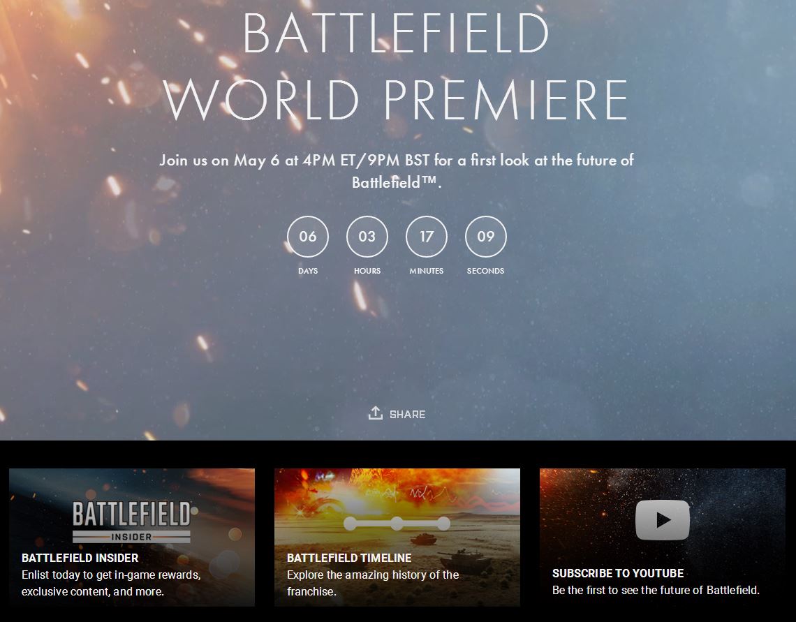 Battlefield 5 World Reveal To Be Streamed At May 6