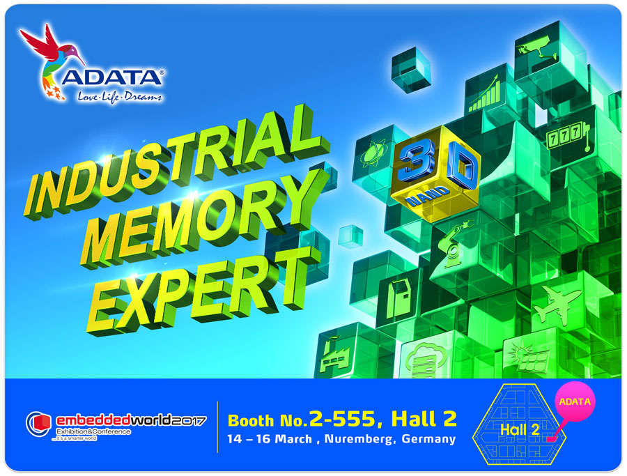 ADATA Showcases Full Industrial Product Range at Embedded World 2017