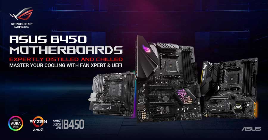 ASUS Launches AMD B450 Motherboard Lineup