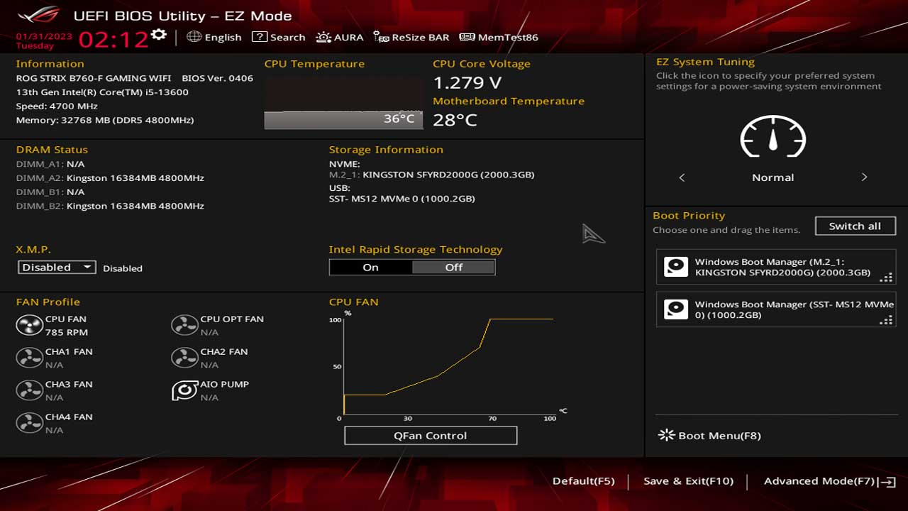 ASUS ROG Strix B760F Gaming WI Fi UEFI BIOS 1