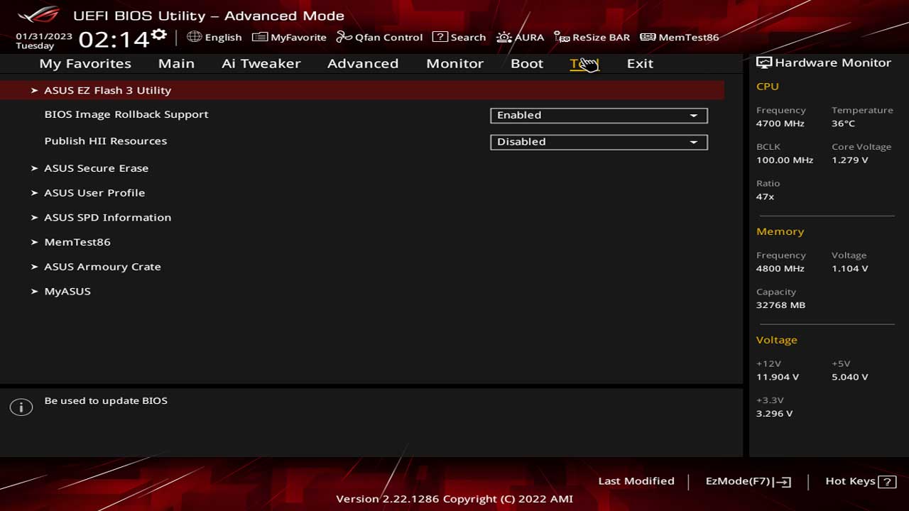 ASUS ROG Strix B760F Gaming WI Fi UEFI BIOS 5
