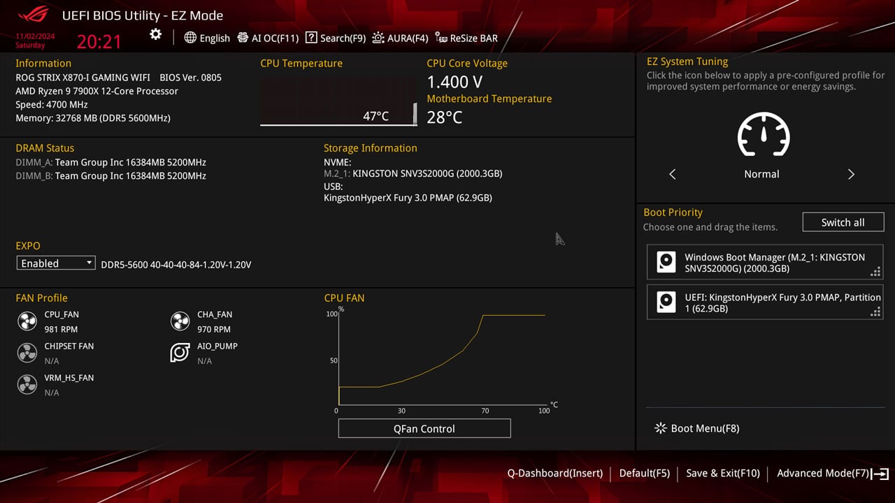 ASUS ROG Strix X870 I Gaming WiFi UEFI 2