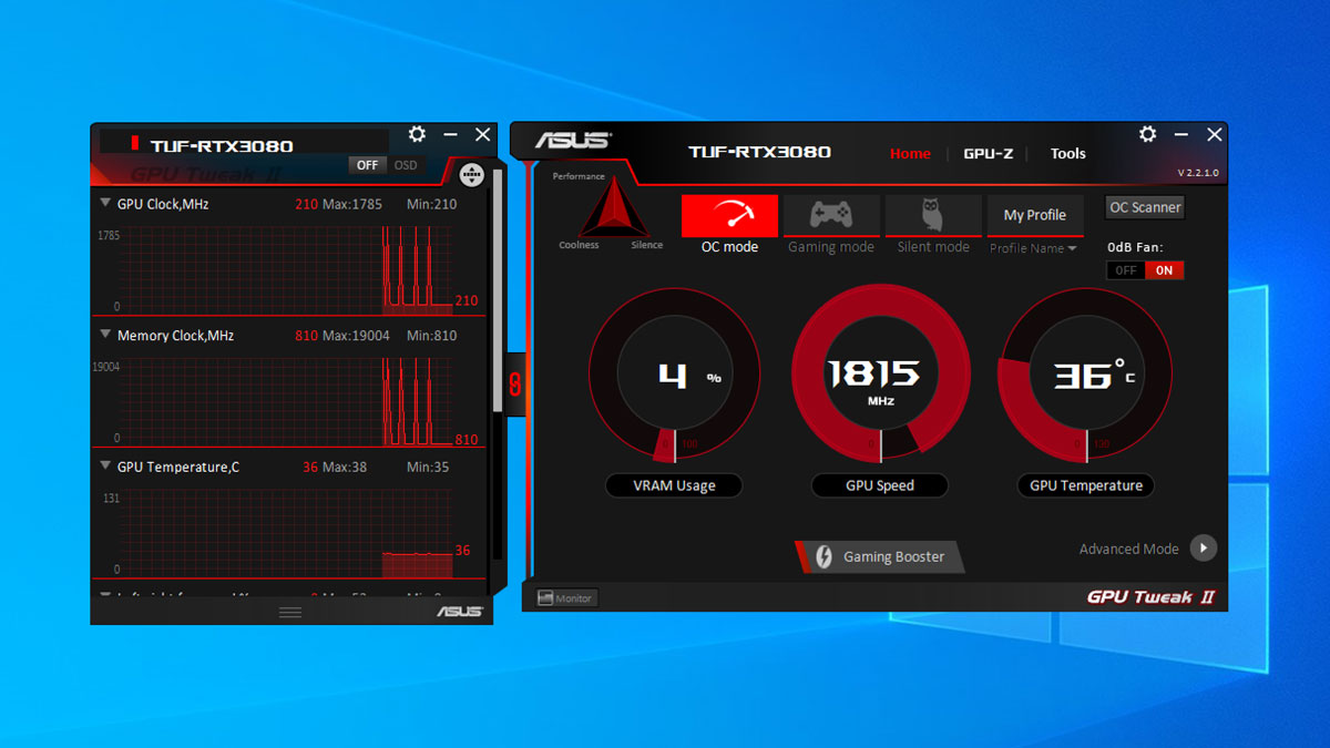 ASUS TUF RTX 3080 O10G Gaming Software