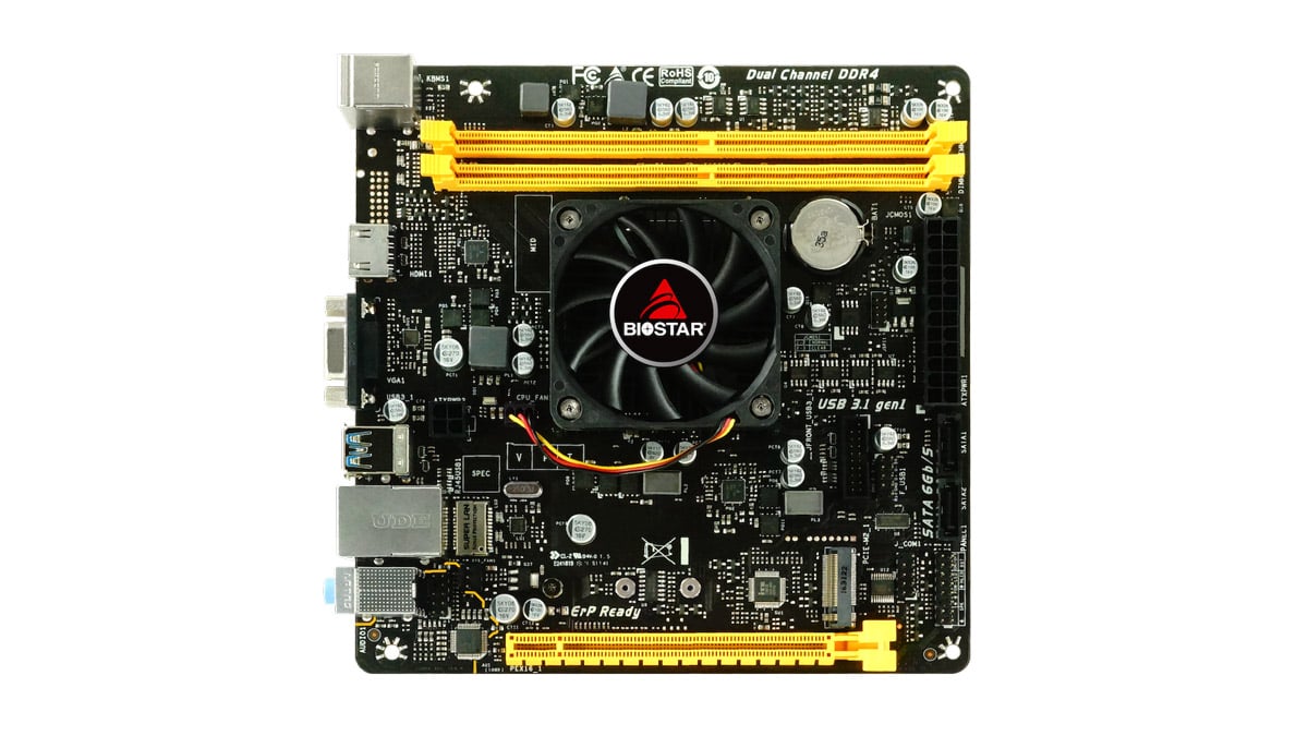 BIOSTAR A10N-8800E Mini ITX Motherboard W/ Integrated AMD FX-8800P Quad-Core CPU, DDR4