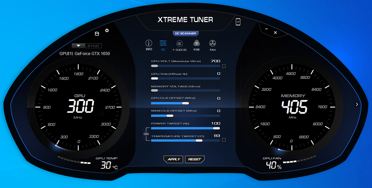 GALAX GTX 1650 EX OC Software 1