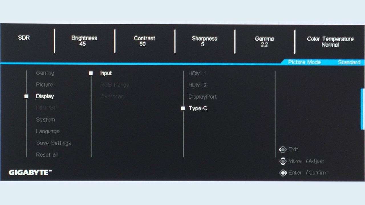 GIGABYTE M27QA OSD 3