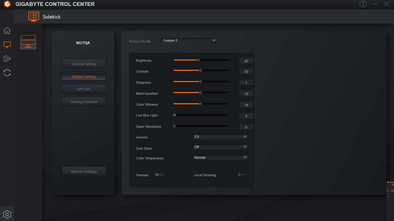 GIGABYTE M27QA Software 2
