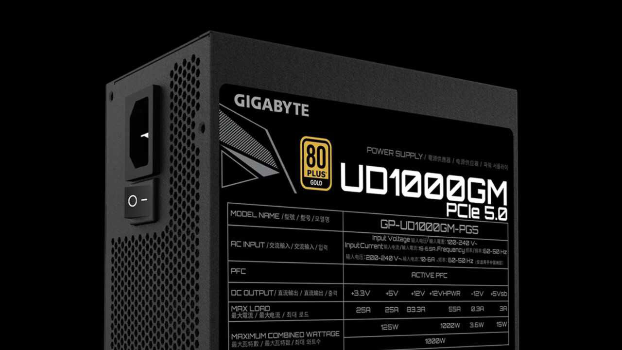 GIGABYTE Launches UD1000GM PCIe 5.0 Ready PSU