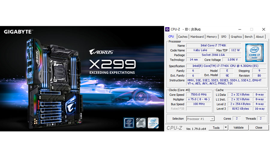 GIGABYTE AORUS X299 Breaks 7.5GHz Barrier