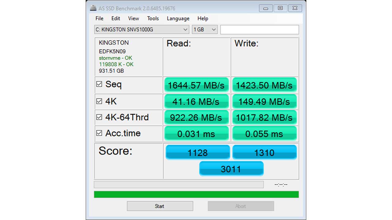 Kingston NV1 1TB Benchmark 3