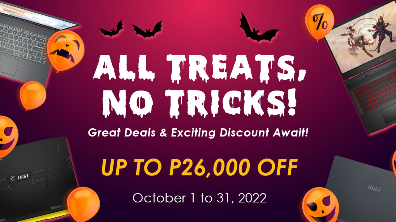 MSI Halloween Sale, Laptops Discounted up to ₱26,000 PHP