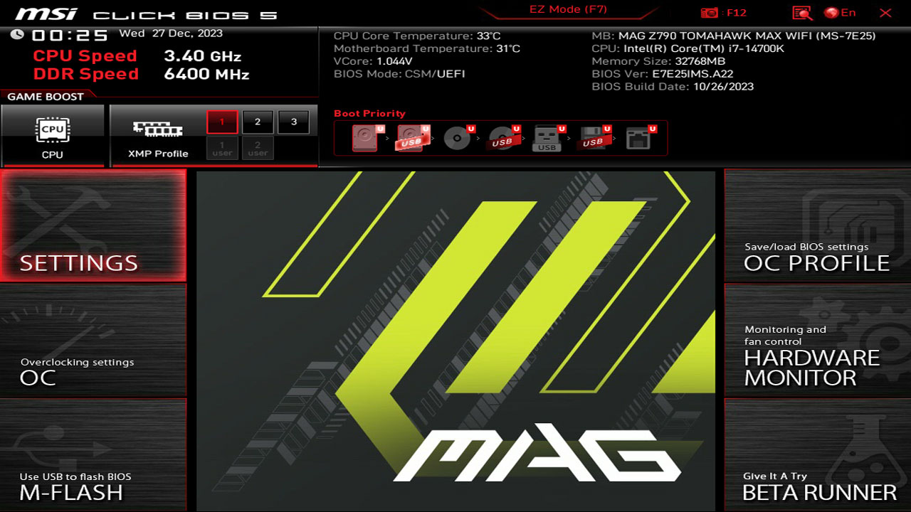 MSI Z790 Tomahawk Max Wi Fi UEFI 4