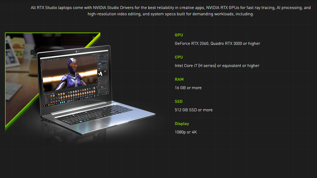 Nvidia RTX Studio Laptop GP 9