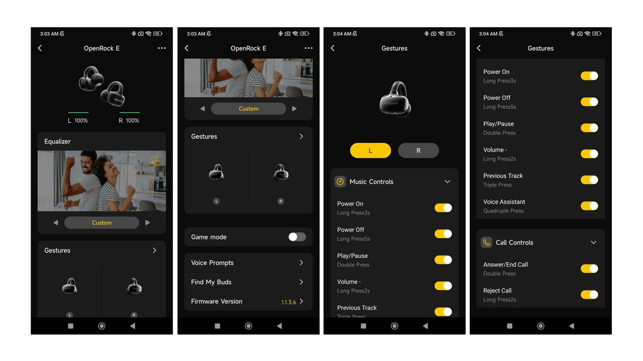 OpenRock E Open-Ear Earbuds Review OpenRock E Android App