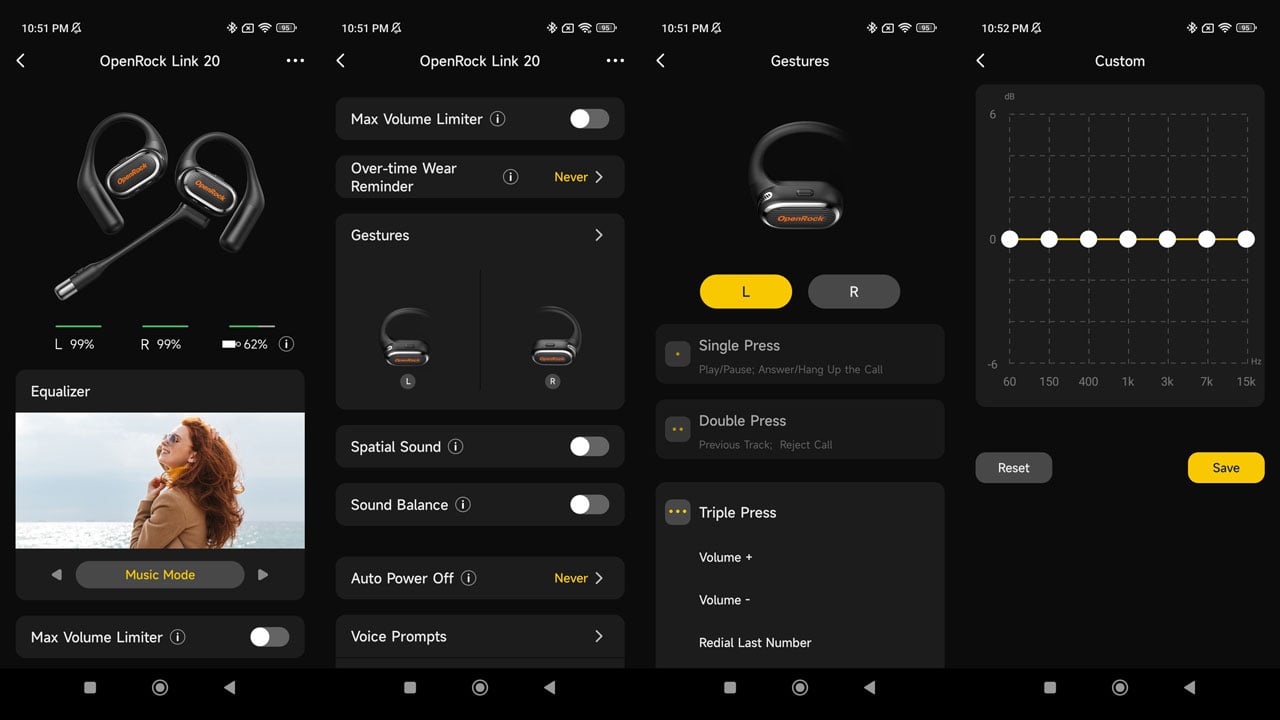 OpenRock Link 20 Earbuds Software