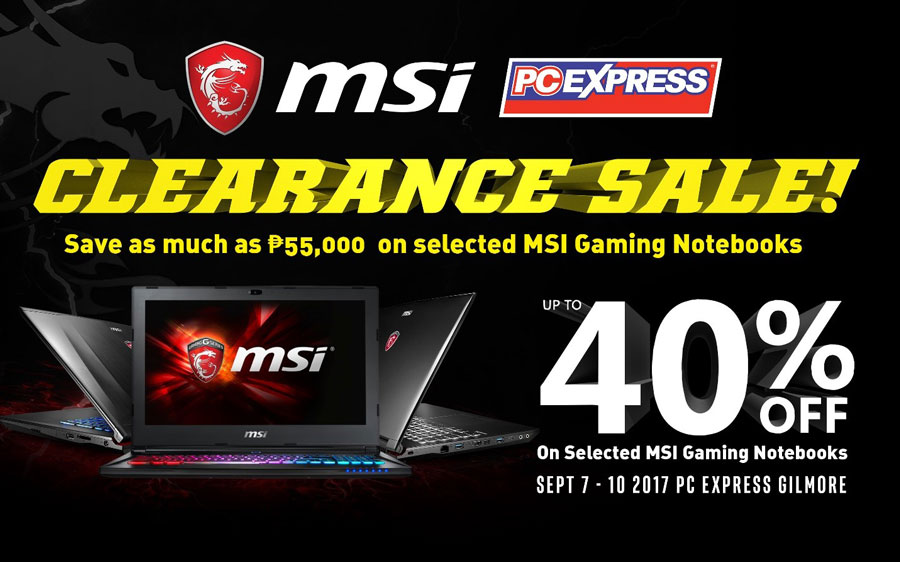 PCX MSI Gaming Notebook Clearance Sale 2017 Details