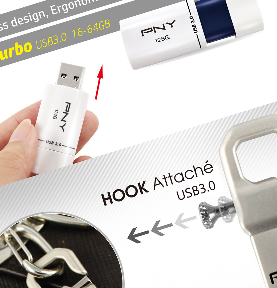 PNY Releases Hook Attaché and Wave Turbo USB Drives