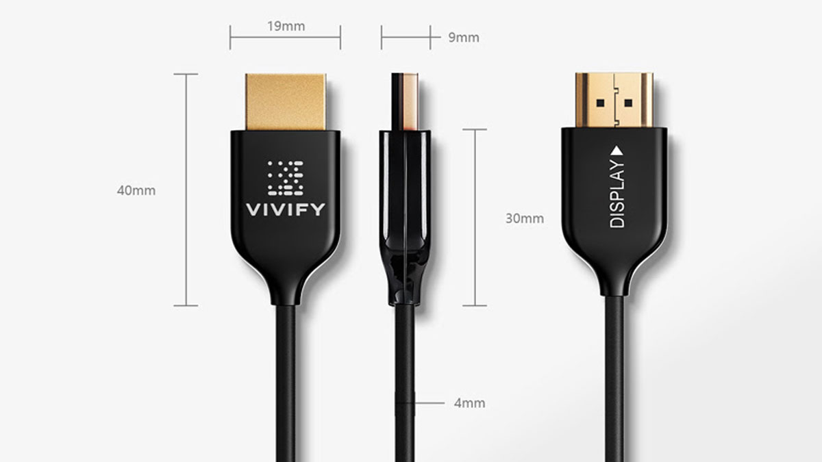 VIVIFY Offers Custom Length Fiber Optic HDMI 2.0b Cables up to 328 Feet