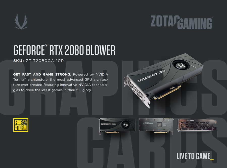 ZOTAC Listed Initial GeForce RTX 20 Lineup