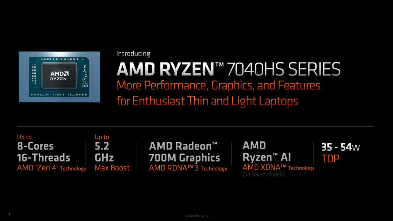 AMD Details AI-enabled Ryzen 7040HS Series Mobile Processors