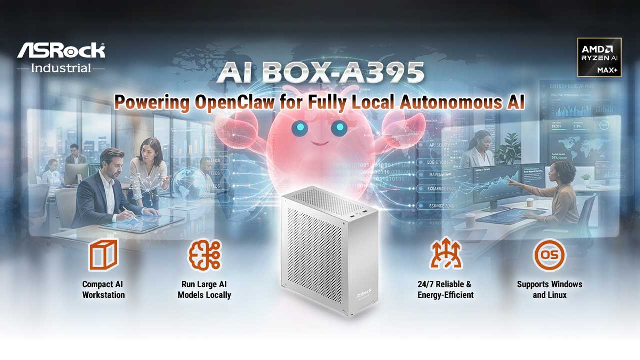 asrock debuts ai box a395 openclaw