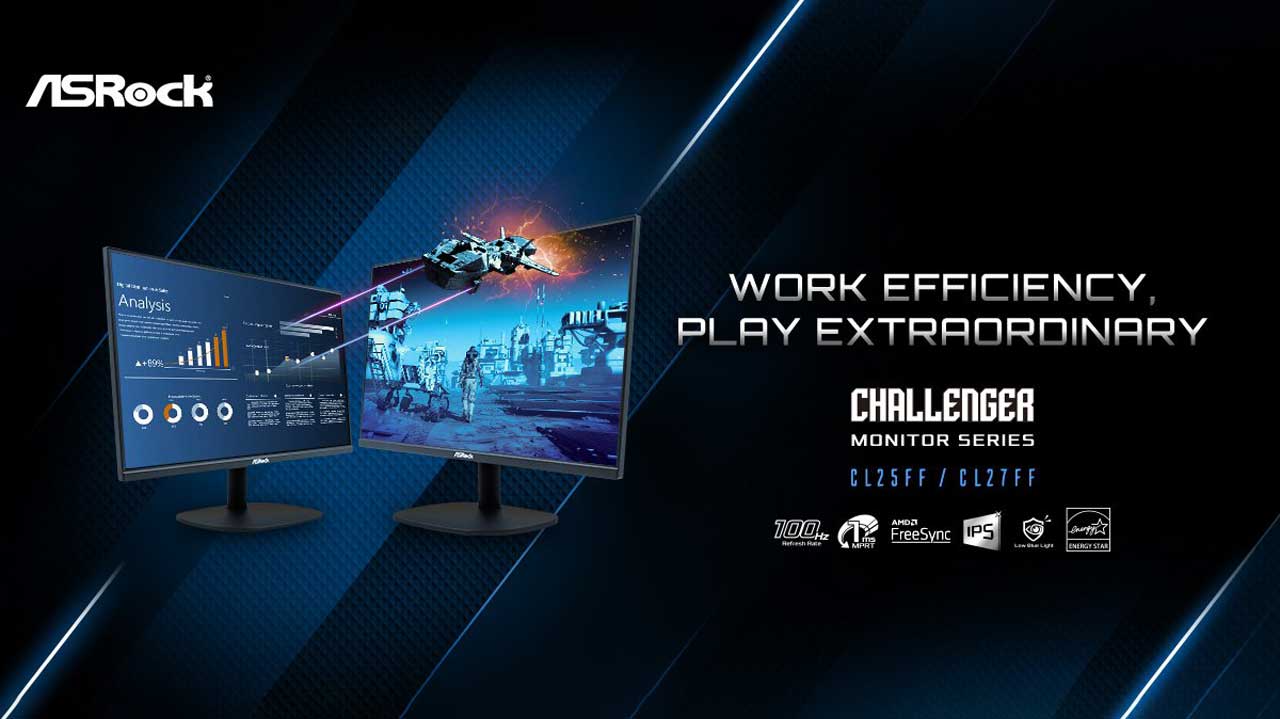 ASRock Launches CL25FF and CL25FF 100 Hz Gaming Monitors