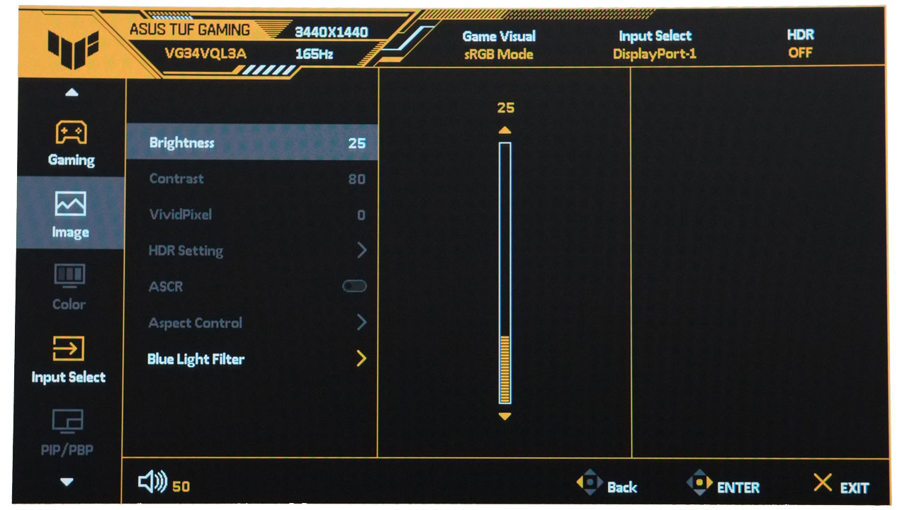 asus tuf gaming vg34vql3a monitor osd 4