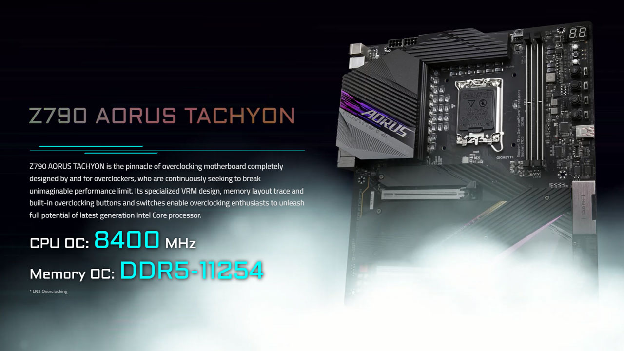 GIGABYTE Z790 AORUS TACHYON Hits DDR5-11254 Frequency