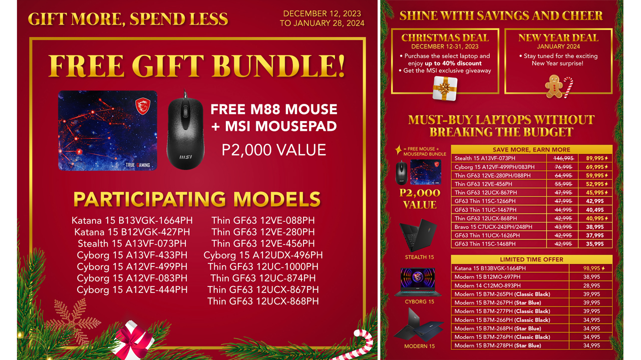 msi details 2023 holiday gaming business laptop promo 1