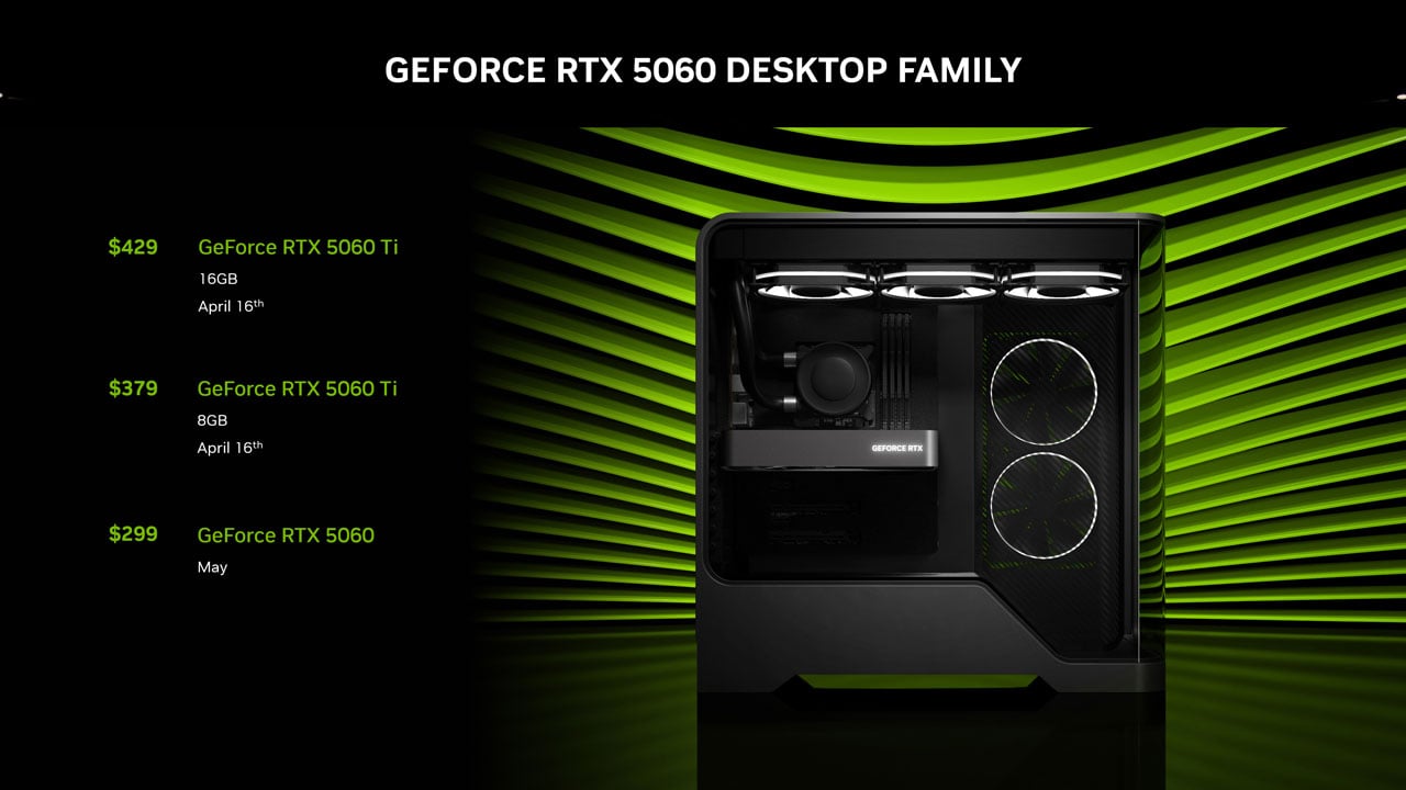 nvidia releases rtx 5060 series starts at 299 1