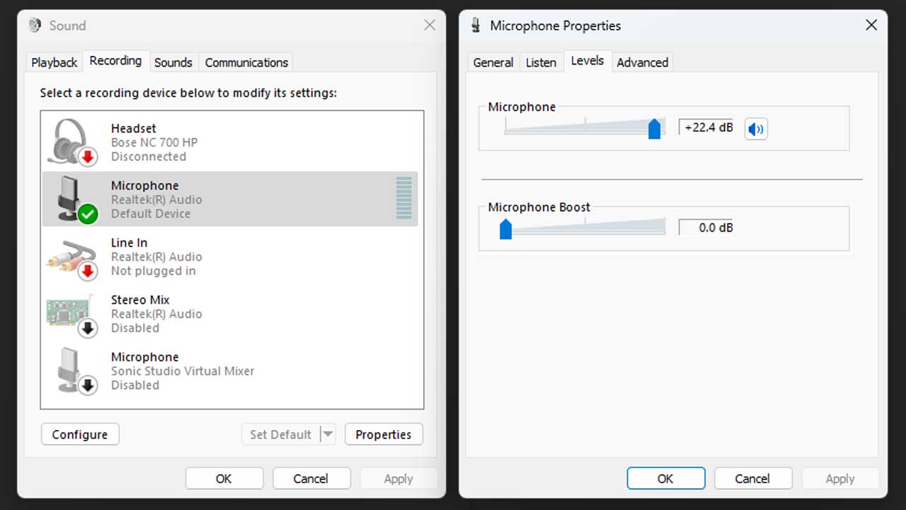 possible fixes static microphone noise windows 3