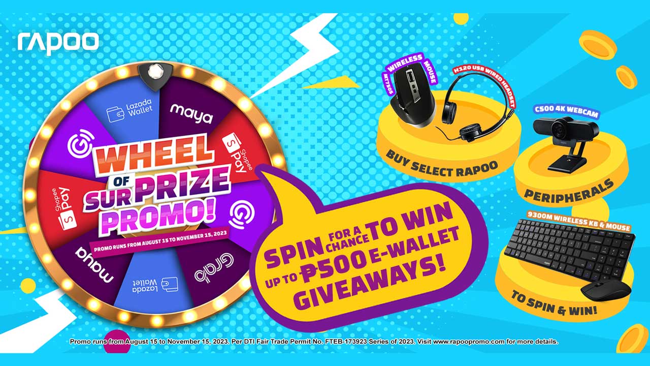 Spin the Wheel of SurPrize with Rapoo:  Score Up to ₱500 e-Wallet Giveaway!